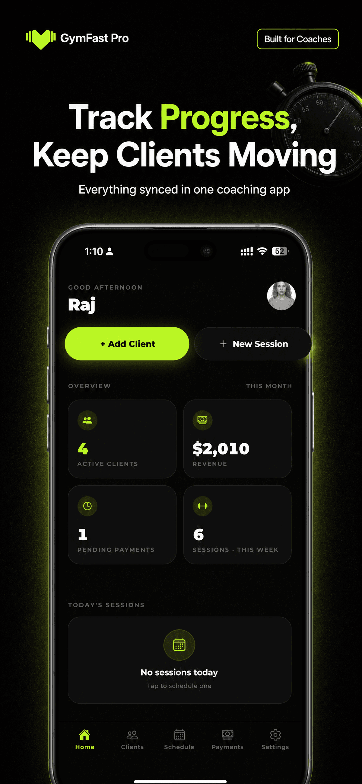 GymFast Pro — Client Progress Tracking
